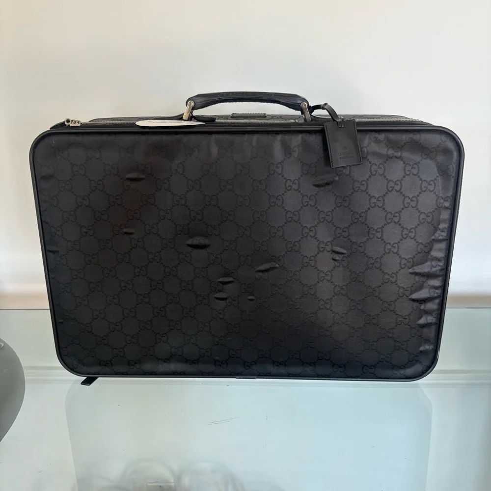 Gucci Black Monogram Men's Suitcase - AUTHENTIC